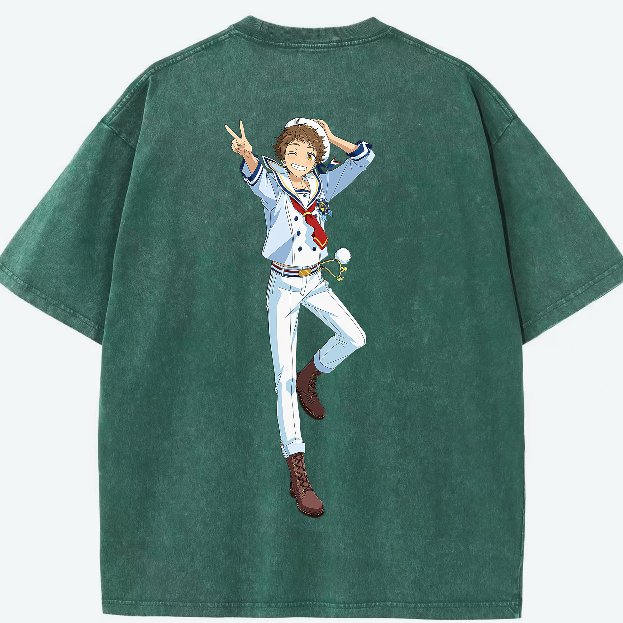 （画像用） あんさんぶるスターズ! Ensemble Stars 綿100% ヴィンテージ風 半袖Tシャツ（背面プリント）